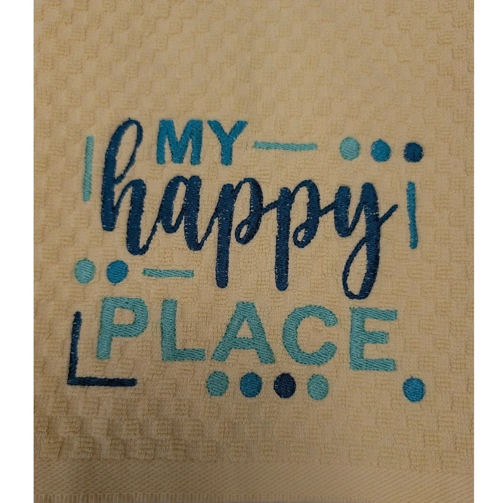 My Happy Place Kitchen Bath Bar Tea Hand Towel Great Gift Idea!